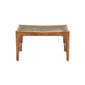 Mid-Century Modern Wood and Cane Ottoman Table
